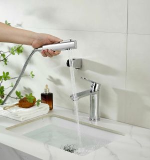 Смеситель для раковины с гигиеническим душем Maretti Florenza FLG32RF70, хром